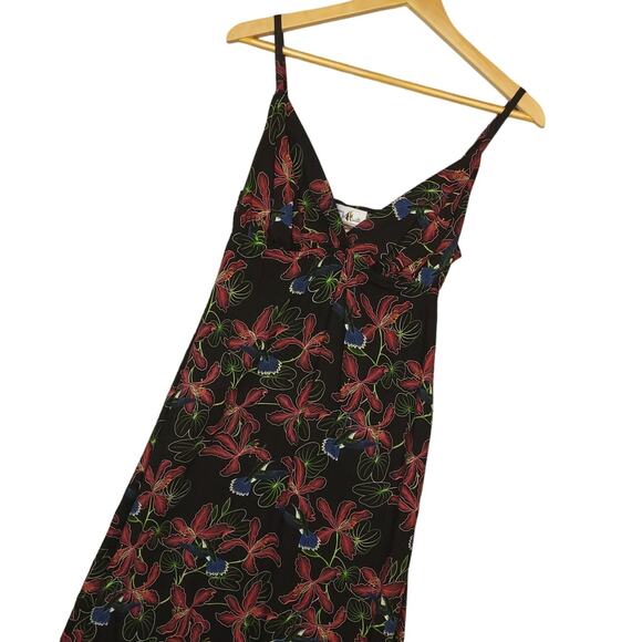 Guy Harvey Women's Thin Strap Sundress Hummingbird Tropical Print XS Black Pink - Picture 1 of 6